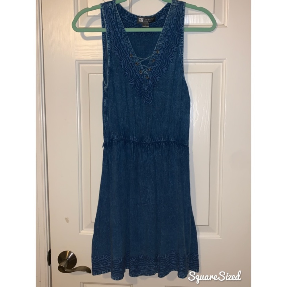 Cute denim dress with beautiful detailing